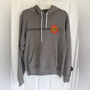 Santa Cruz Skateboards Grey Hoodie with Red and Yellow Logo